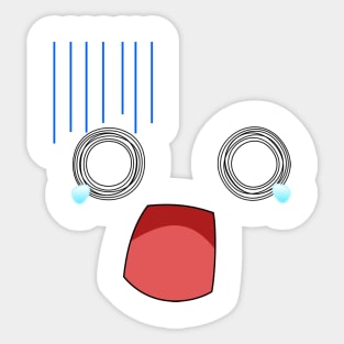 Nani?! Panicked Anime Face Sticker